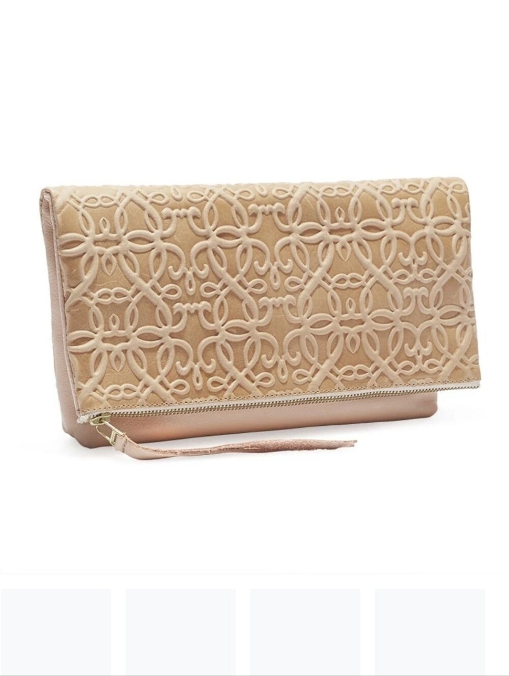 Alex And Ani Gabriel Leather Fold Over Clutch  Blush